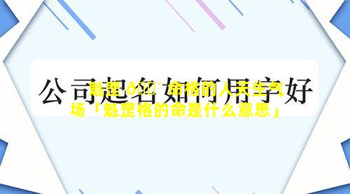 魁罡 🐴 命格的人天生气场「魁罡格的命是什么意思」